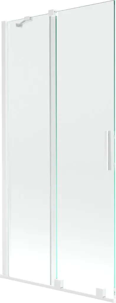 MEXEN/S Velar Dvoukřídlá posuvná vanová zástěna 90 x 150, transparent, bílá 896-090-000-01-20