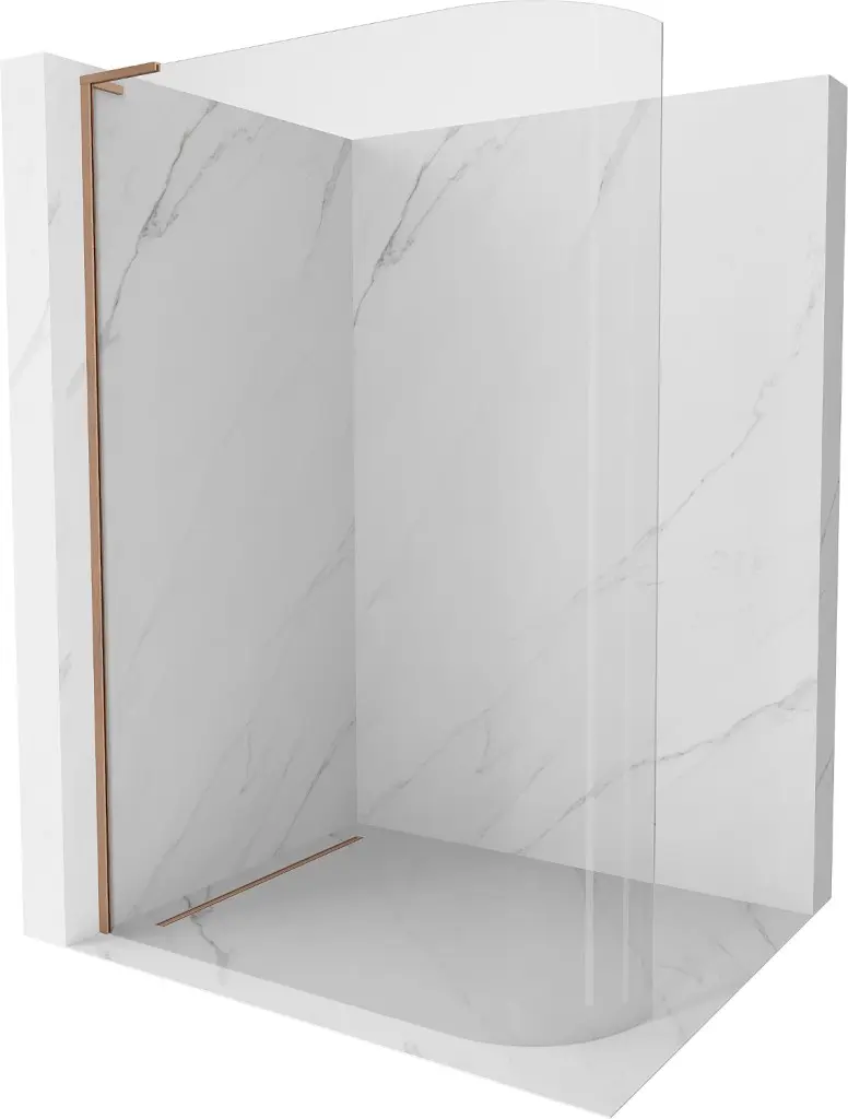 MEXEN/S KiotoL Sprchová zástěna WALK-IN 90 x 200, transparent, měď kartáčovaná 800-090-103-65-06