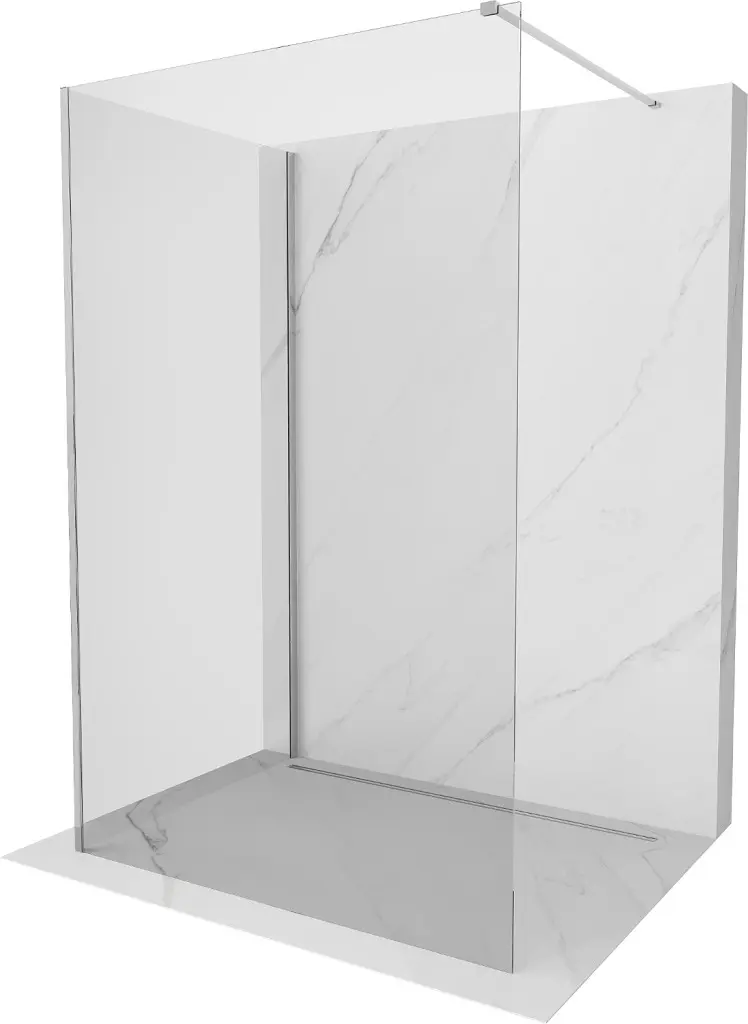 MEXEN/S Kioto Sprchová zástěna WALK-IN 100 x 100, transparent, chrom 800-100-212-01-00-100