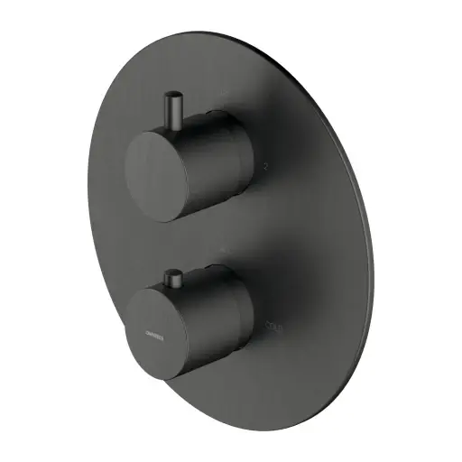 OMNIRES Y - Termostatická baterie pod omítku, pro 2 spotřebiče, kartáčovaný grafit Y1236ROGR