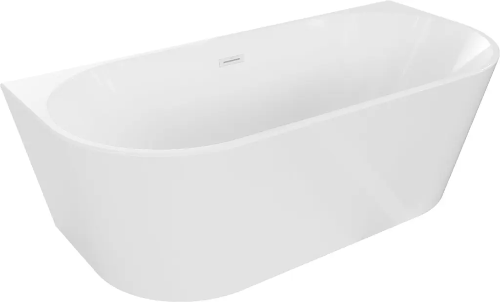MEXEN/S Oval vana volně stojící nástěnná 140 x 75, bílá, sifon a přepad bílá 52671407500-20