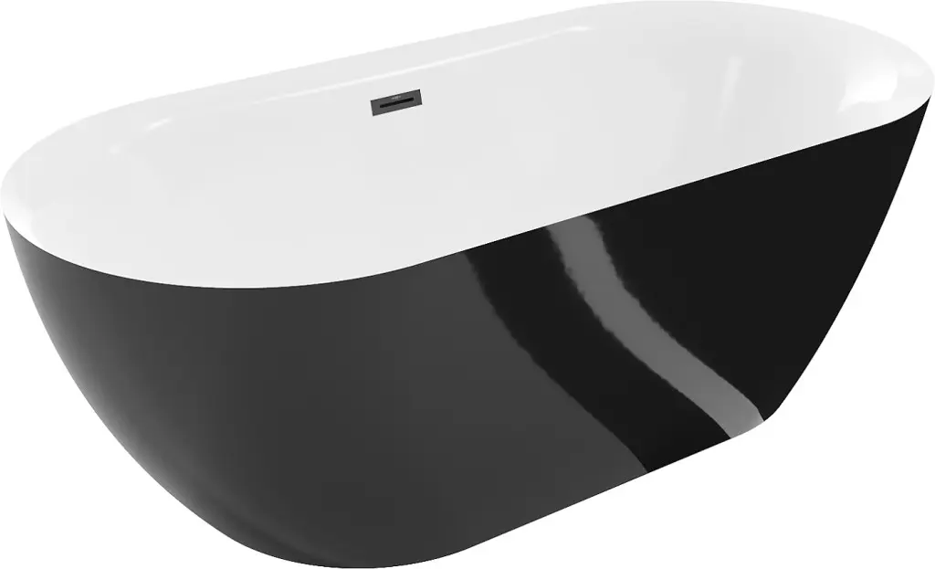 MEXEN/S Roxy volně stojící vana 170 x 80, bílá/černá, sifon a přepad černá 51201708075-70