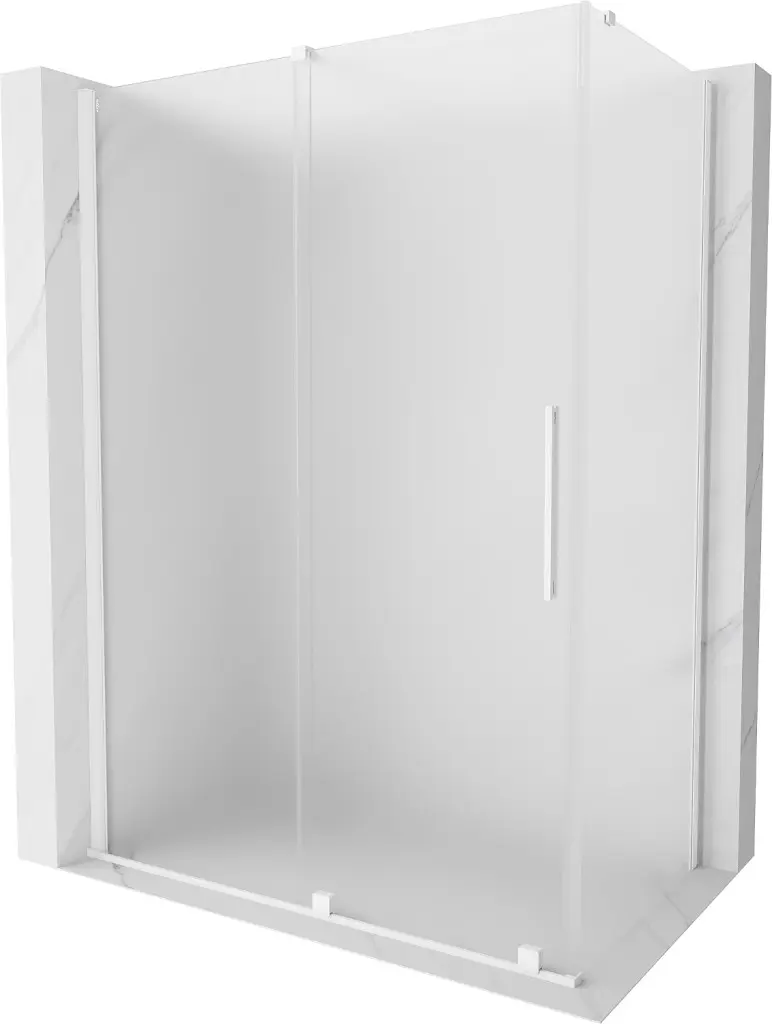 MEXEN/S Velar sprchový kout, posuvné dveře 140 x 80, dekor, bílá 871-140-080-31-20