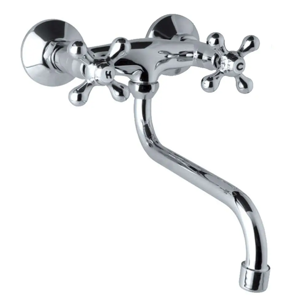Mereo Dřezová nástěnná baterie, Retro Viktorie, 100 mm, s ramínkem trubkovým o 18 mm 200 mm CBL301A