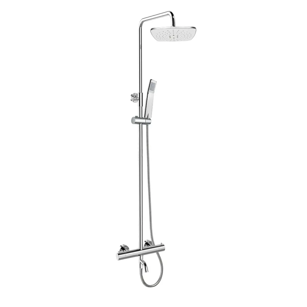 Mereo - Sprchový set s vanovým termostatem, 23x23 cm, 1 proud, chrom CB60101TSB
