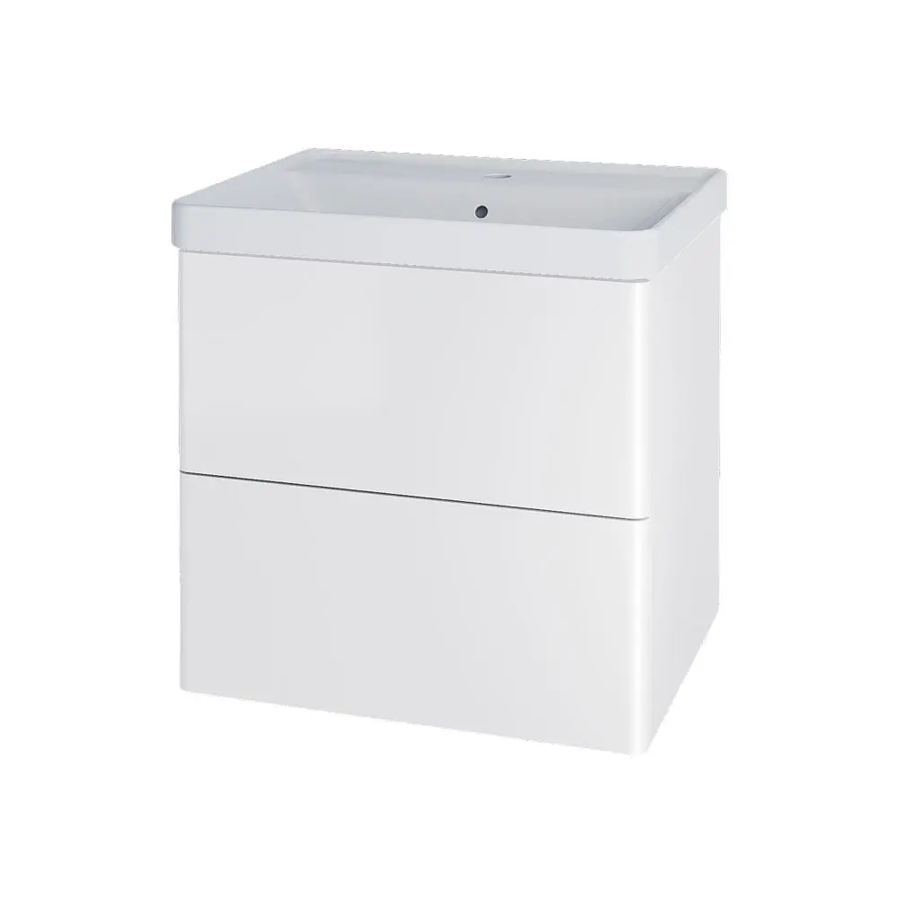 Mereo Siena, koupelnová skříňka s keramickým umyvadlem 61 cm, bílá lesk CN410