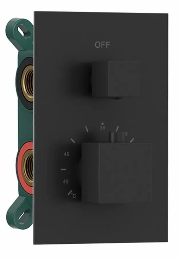 Sapho - Termostatická baterie pod omítku, box, pro 2 spotřebiče, matná černá 1102-32B