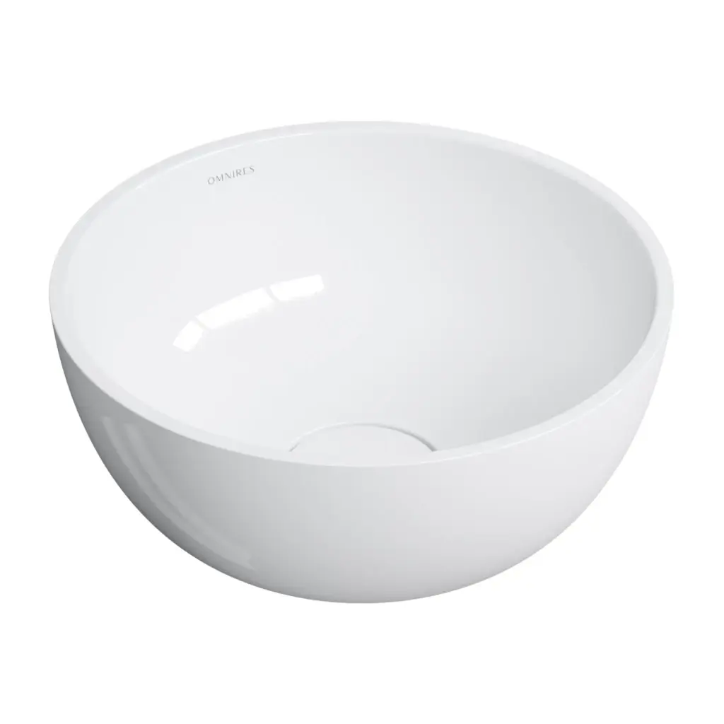 OMNIRES SHELL M+ umyvadlo na desku, O35 cm, bílá lesk SHELL350UNBP