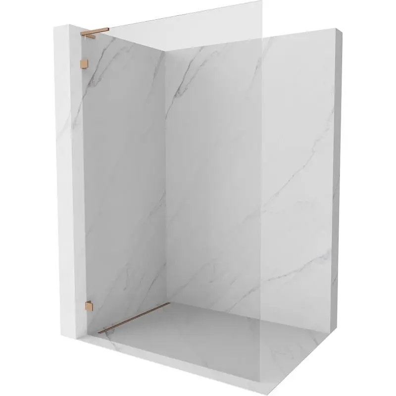 MEXEN/S Lunar L Sprchová zástěna WALK-IN levá 70 x 200, transparent 8 mm, měď kartáčovaná 830L-070-000-65-00-L