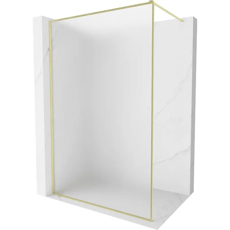 MEXEN/S Kioto-XF Sprchová zástěna WALK-IN s rámem 60 x 202, dekor 10 mm, zlato kartáčovaná 800-060-104-55-30-X