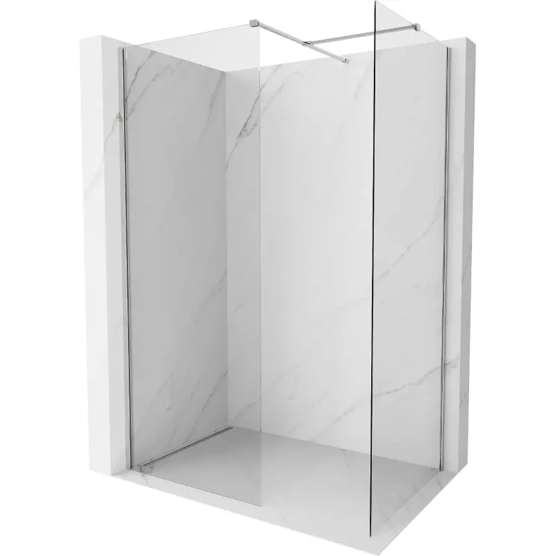MEXEN/S Kioto-X Sprchová zástěna WALK-IN 100 x 100, transparent 10 mm, chrom 800-100-202-01-00-100-X