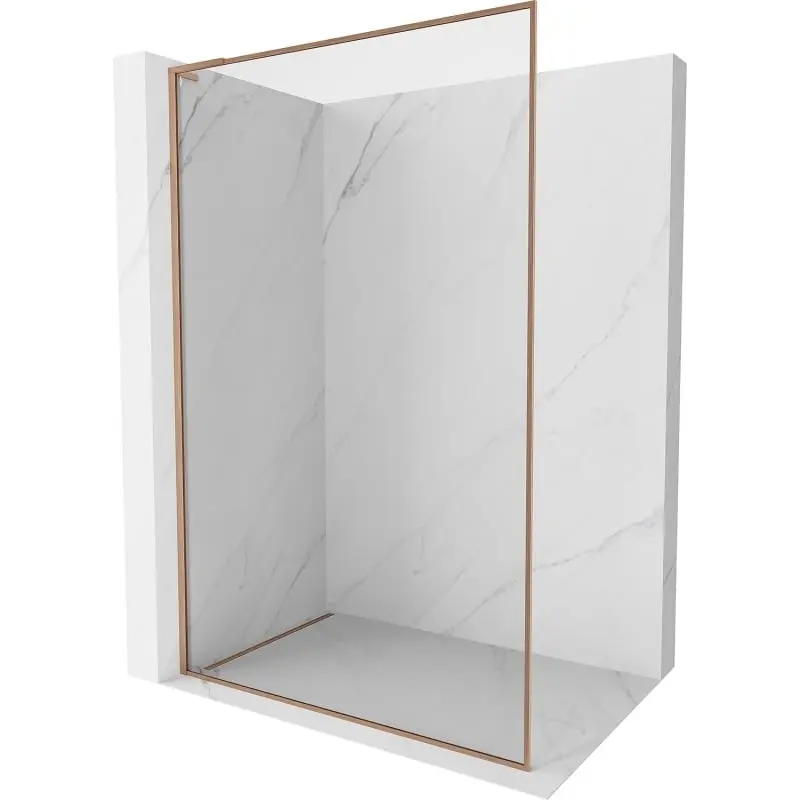 MEXEN/S Kioto-F L Sprchová zástěna WALK-IN s rámem 95 x 202, transparent 8 mm, měď kartáčovaná 800-095-174-65-00