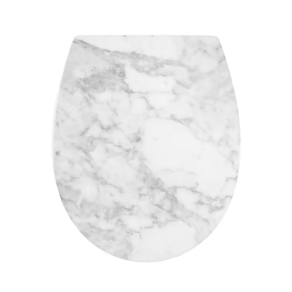 Olsen spa WC sedátko VIRINA soft-close; duroplastové oválné; vzor bílý mramor