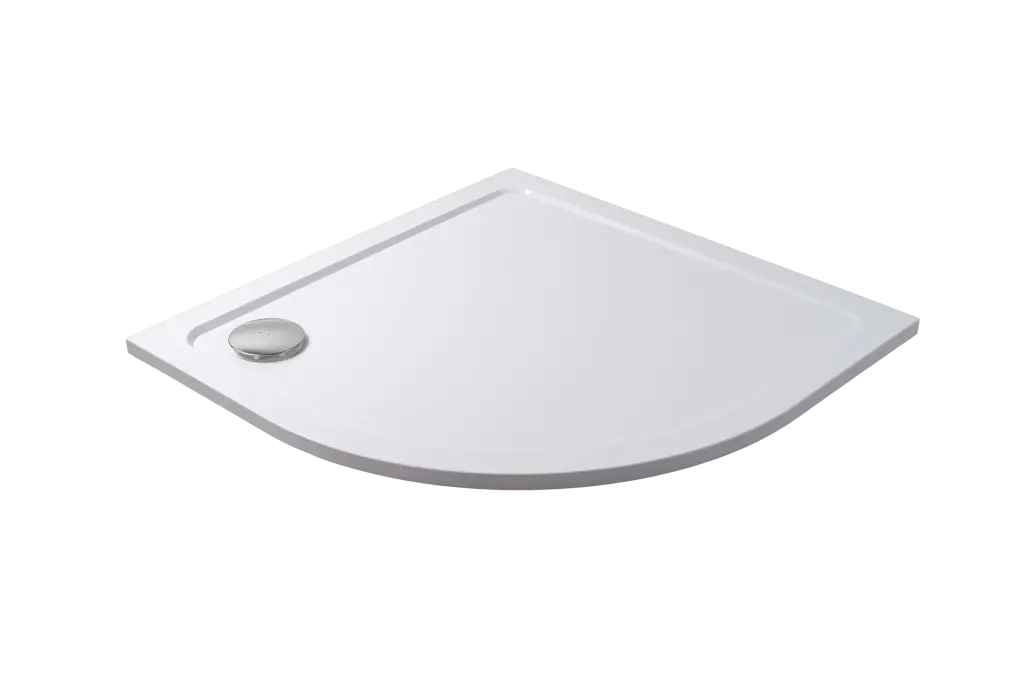 THOR Sprchová vanička z litého mramoru, čtvrtkruh, R550 90x90x3 - levý odpad