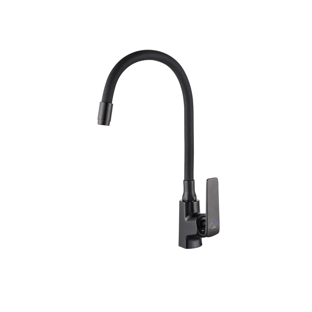 INVENA Dřezová baterie Ligaria s elastickým výtokem, černá BZ-39-004-L