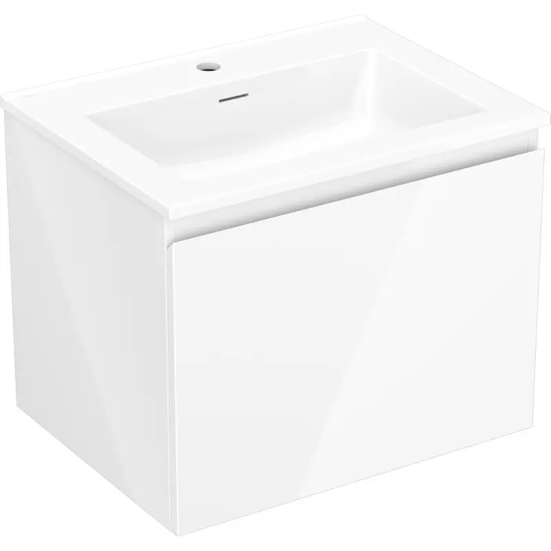 MEXEN/S Orio koupelnová skříňka 60 cm s umyvadlem Otis, 1 šuplík, bílá lesk 91A10-06047-1-BF00-W18M00