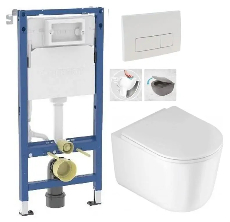 GEBERIT DuofixBasic s bílým tlačítkem DELTA51 + WC DEANTE Jasmin se sedátkem RIMLESS /VÍROVÉ SPLACH/ 458.103.00.2 51BI JA1