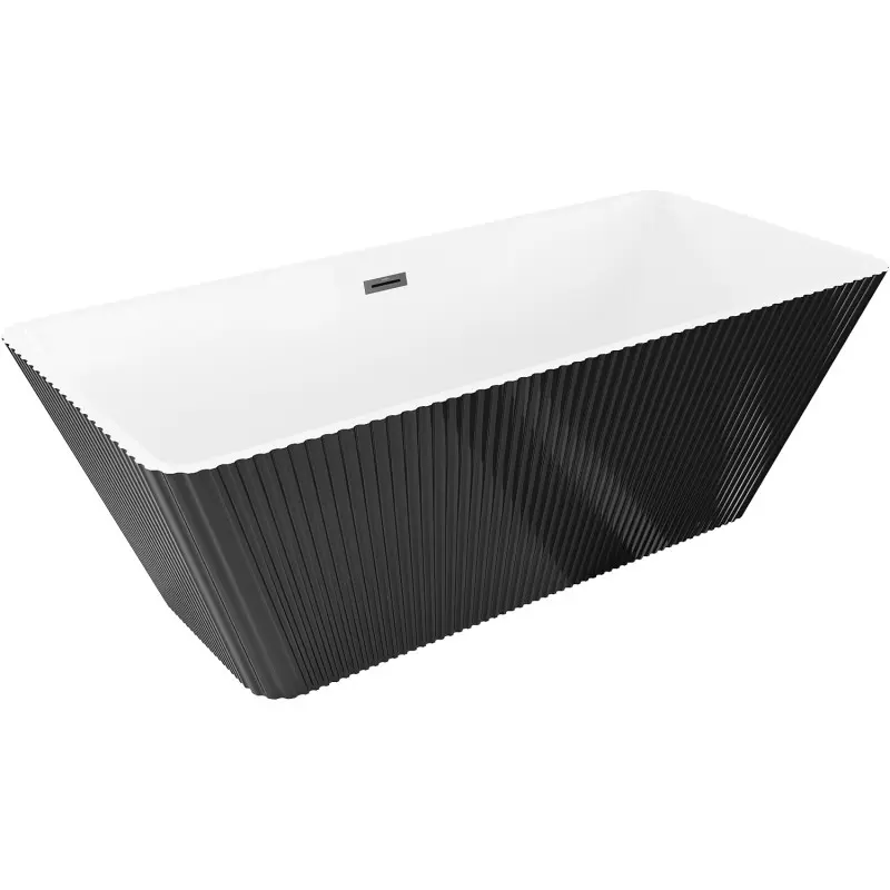 MEXEN/S Tava volně stojící vana reliéf 170 x 75, bílá/černá, sifon a přepad černá 52851707575-70