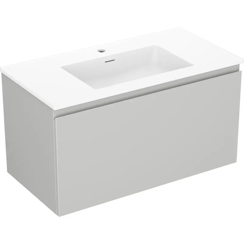 MEXEN/S Orio koupelnová skříňka 90 cm s umyvadlem Otis, 1 šuplík, šedá mat/bílá mat 91A10-09047-1-BF62-W18M01