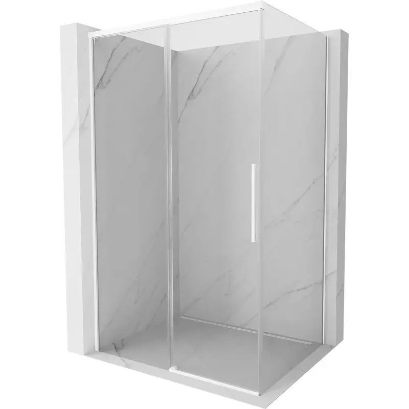 MEXEN/S Rox sprchový kout posuvný 125 x 90, transparent, bílá 8C2-125-090-20-00