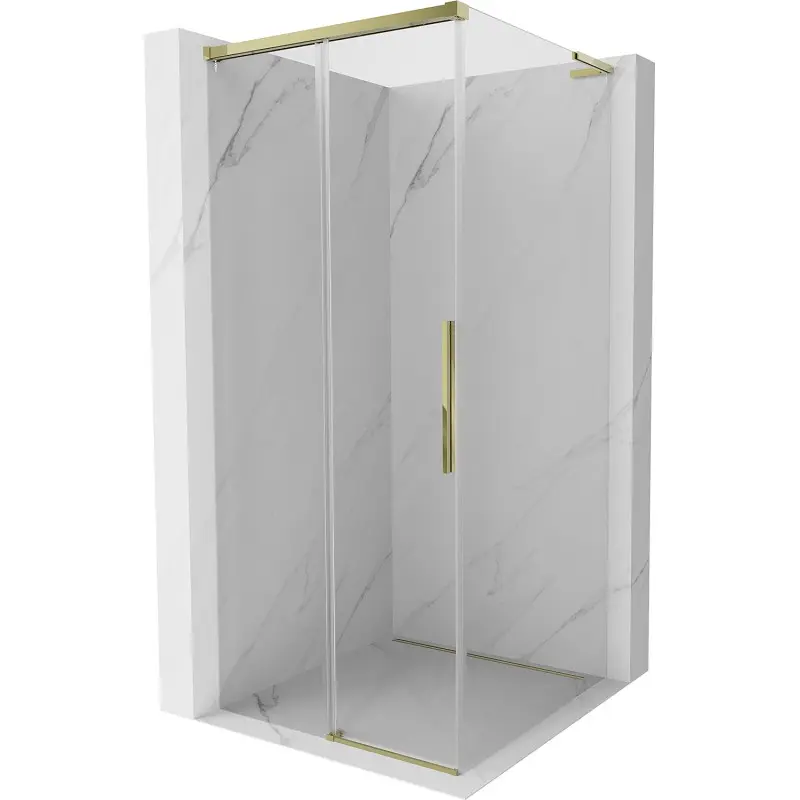 MEXEN/S Rox L sprchový kout posuvný 95 x 95, transparent, zlato 8C2L-095-095-50-00
