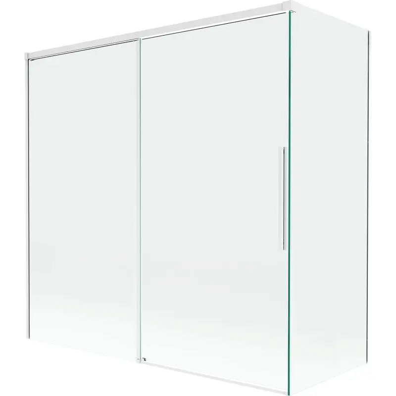 MEXEN/S Rox vanová zástěna 2-křídlová posuvná 160 + 75 x 150, transparent, bílá 8C9-160-075-20-00