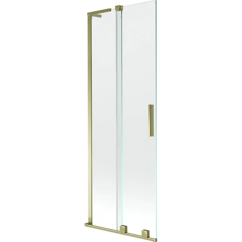 MEXEN/S Velar L dvoukřídlá posuvná vanová zástěna 70 x 150, transparent, zlatá 896-070-003-01-50