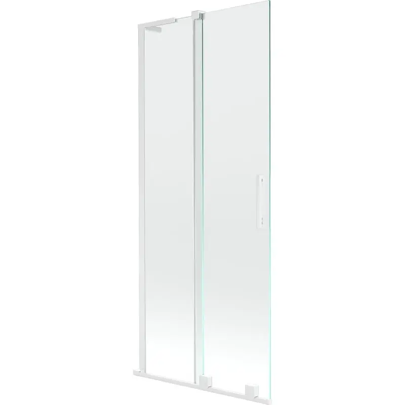 MEXEN/S Velar L dvoukřídlá posuvná vanová zástěna 80 x 150, transparent, bílá 896-080-003-01-20