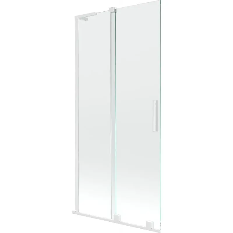 MEXEN/S Velar L dvoukřídlá posuvná vanová zástěna 95 x 150, transparent, bílá 896-095-003-01-20