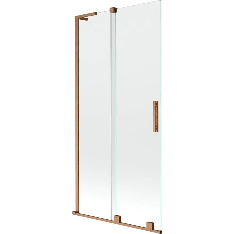 MEXEN/S Velar L dvoukřídlá posuvná vanová zástěna 95 x 150, transparent, měď kartáčovaná 896-095-003-01-65