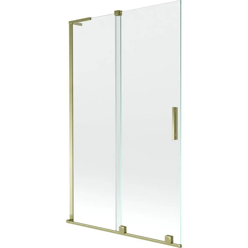MEXEN/S Velar L dvoukřídlá posuvná vanová zástěna 110 x 150, transparent, zlatá 896-110-003-01-50