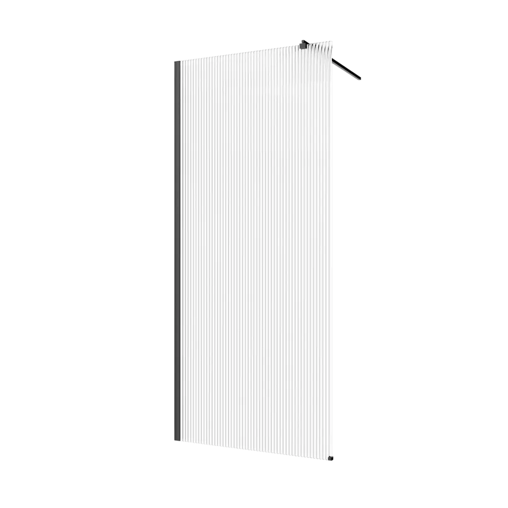 INVENA Walk-in II Trend 90x200cm, rýhovaná 8mm shiny-gl. černá AK-32-195-S
