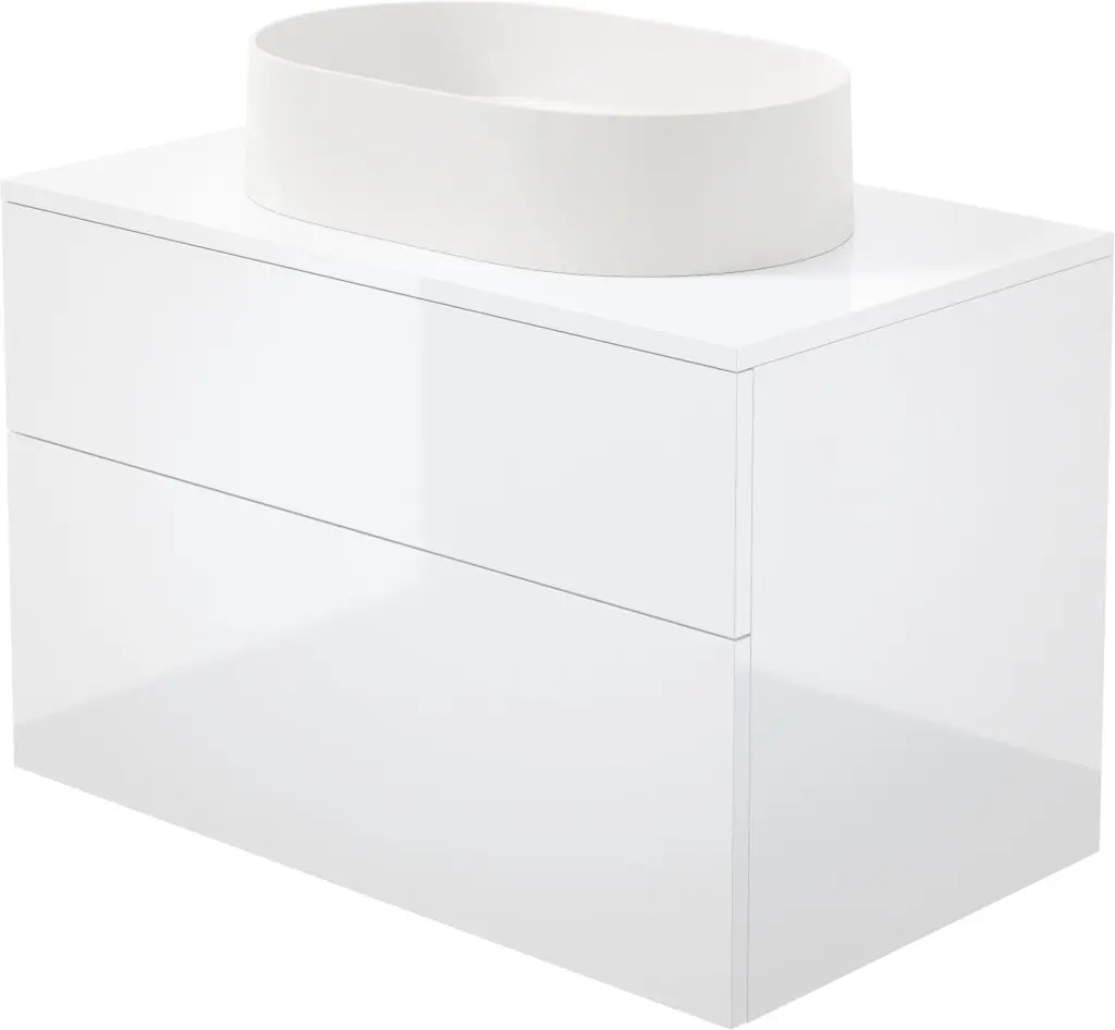 DEANTE Prizma bílá koupelnová skříňka, s granitovým umyvadlem 55x35 cm; SD6B8SAU6S