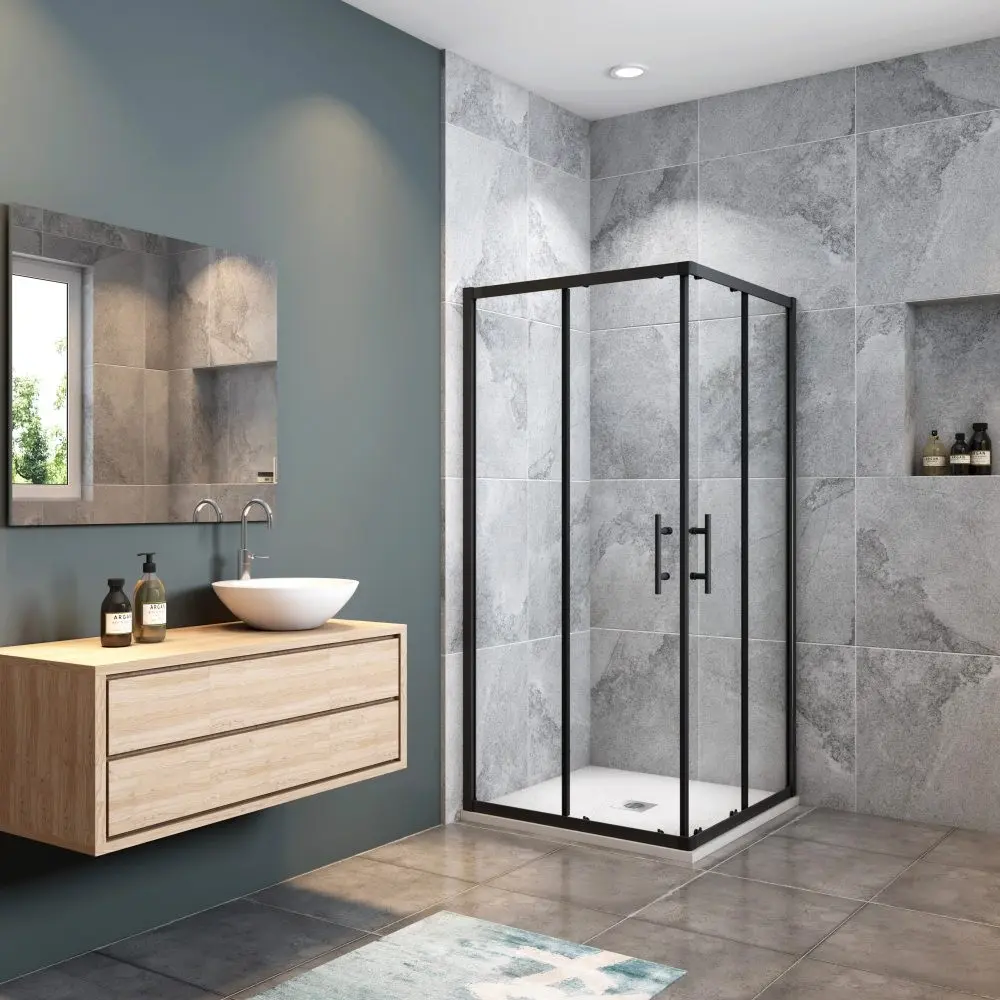 H K Sprchový kout SIMPLE BLACK 100x90 L/P varianta, rohový vstup SE-SIMPLEBL10090