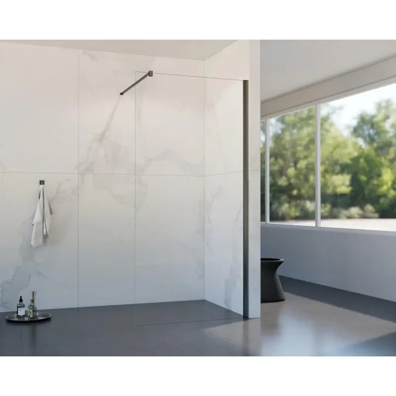 HOPA Walk-in sprchový kout LAGOS GRAFIT NEW 200 Barva rámu Grafit, Doplňky bez doplňku, Rozměr A 115, Rozměr C 200, Výplň Čiré bezpečnostní sklo 8 mm BCLAGO115GCN2