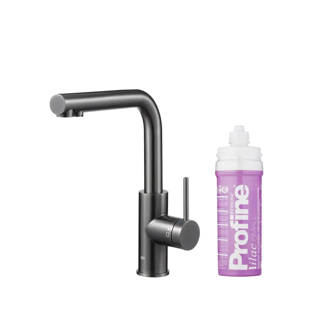 KFA Duero pure basic, filtrující s otočnou výtokovou armaturou, PVD gunmetal šedá + profine lilac s 6623-915-61