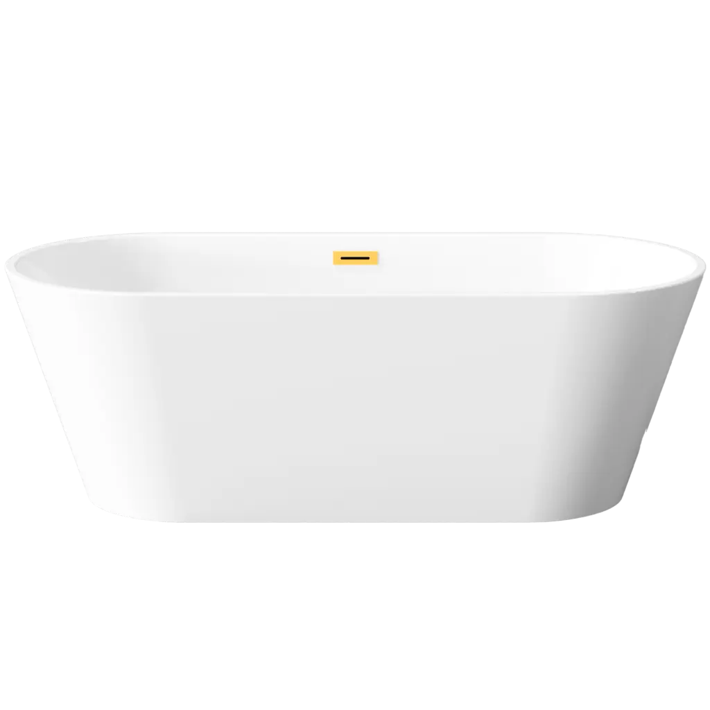 INVENA Volně stojící vana 170 cm Limnos se sifonem zlatý AN-00-190-KPL