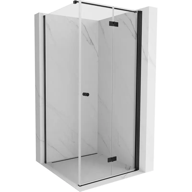 MEXEN/S Mist-F sprchový kout skládací dveře pravá 70 x 70, transparent, černá 8A6T-070-070-70-00-P