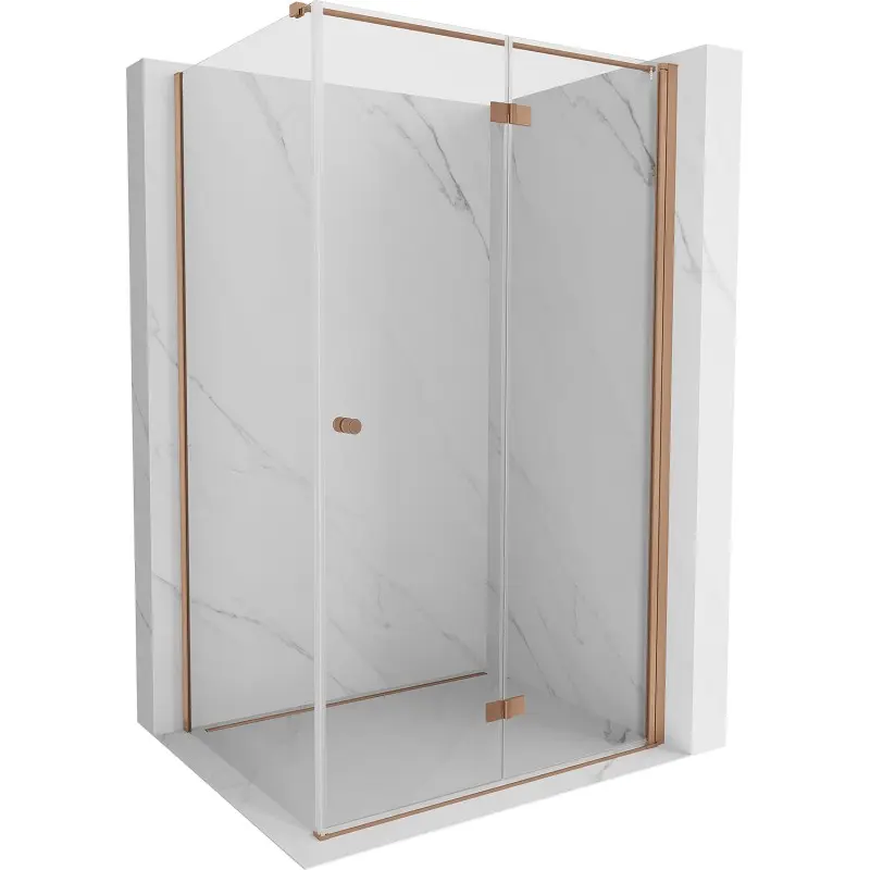 MEXEN/S Mist-F sprchový kout skládací dveře pravá 95 x 85, transparent, měď kartáčovaná 8A6T-095-085-65-00-P