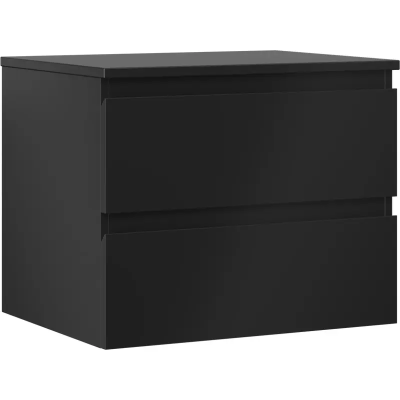 MEXEN/S Orio koupelnová skříňka pod umyvadlo 60 cm s deskou, 2 zásuvky, černá mat 91A10-06047-2-BFFC71