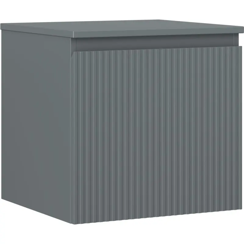 MEXEN/S Rivel koupelnová skříňka pod umyvadlo 50 cm s deskou, 1 šuplík, reliéf , grafit mat 91A20-05047-1-BFC66