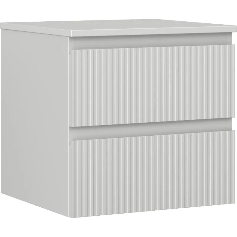 MEXEN/S Rivel koupelnová skříňka pod umyvadlo 50 cm s deskou, 2 zásuvky, reliéf , šedá mat 91A20-05047-2-BFFC62