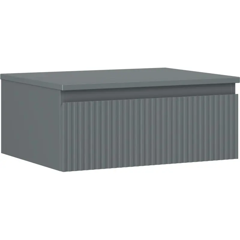 MEXEN/S Rivel koupelnová skříňka pod umyvadlo 60 cm s deskou, 1 šuplík, reliéf , grafit mat 91A20-06023-1-BFC66