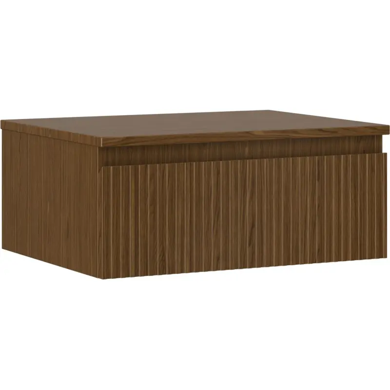MEXEN/S Rivel koupelnová skříňka pod umyvadlo 60 cm s deskou, 1 šuplík, reliéf , ořech 91A20-06023-1-BFC86