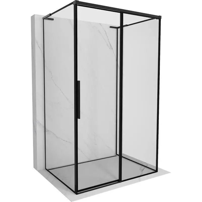 MEXEN/S Rox-3S L sprchový kout 3 stěnný , posuvný pravá 155 x 110, černá okraj, černá 8C2L-155-110-70-70-3S-P
