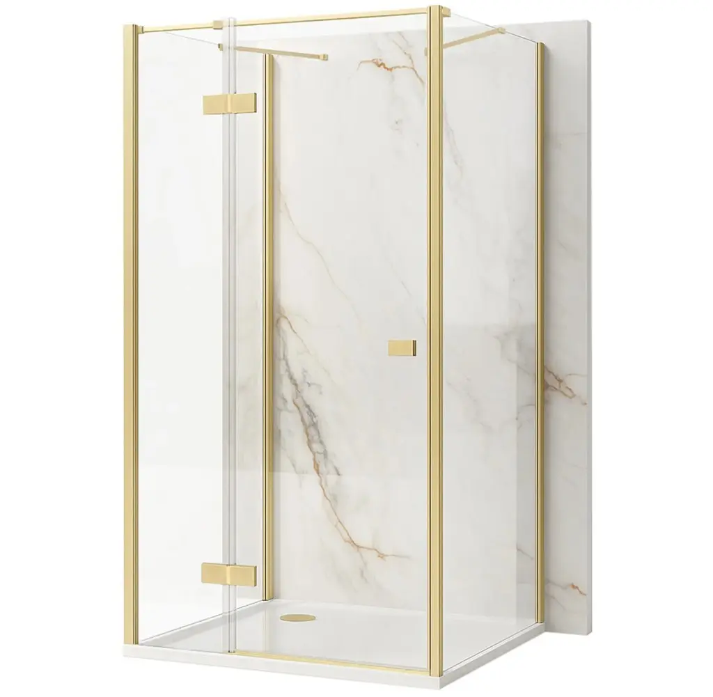 REA/S Sprchový kout Atlas 90x90 Brush Gold vlevo KPL-K4870