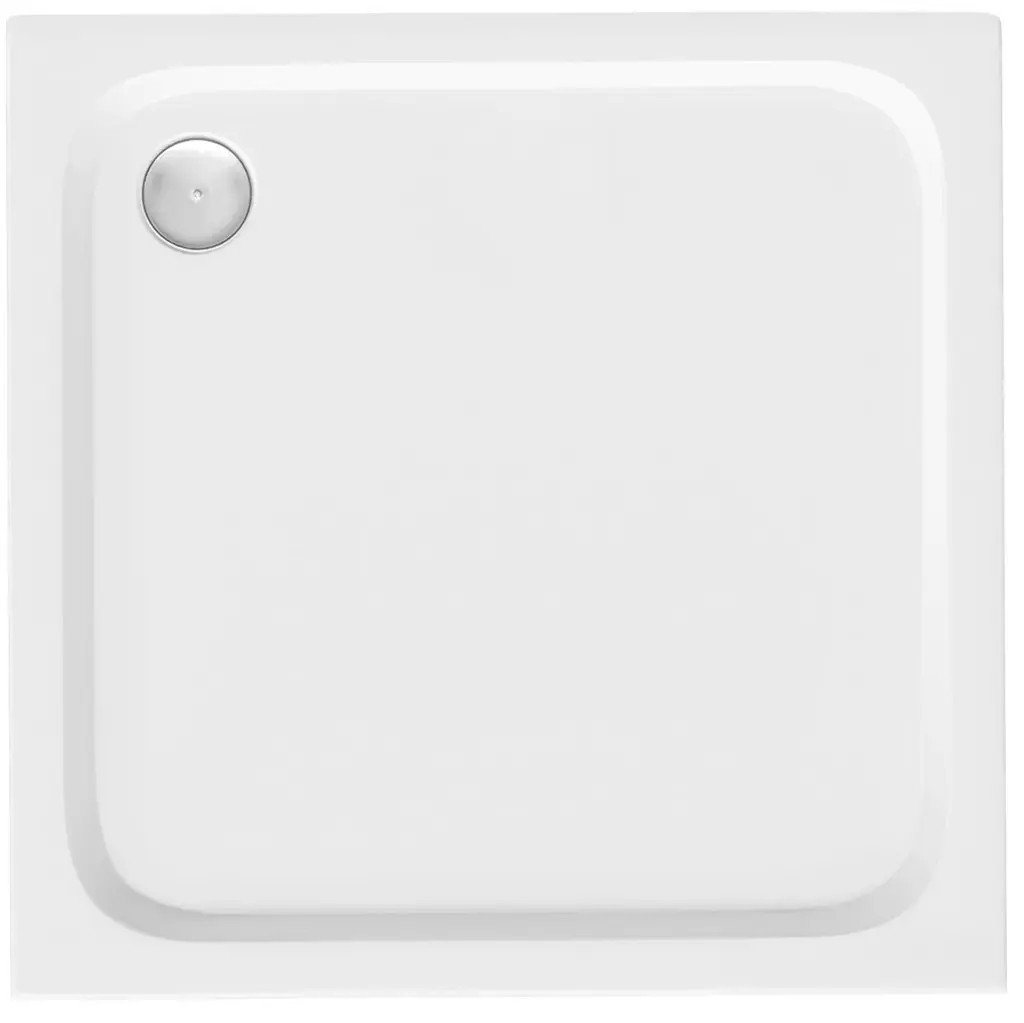 REA/S Sprchová akrylová vanička Belmond White 90x90 Krytka kartáčovaná měď KPL-04371