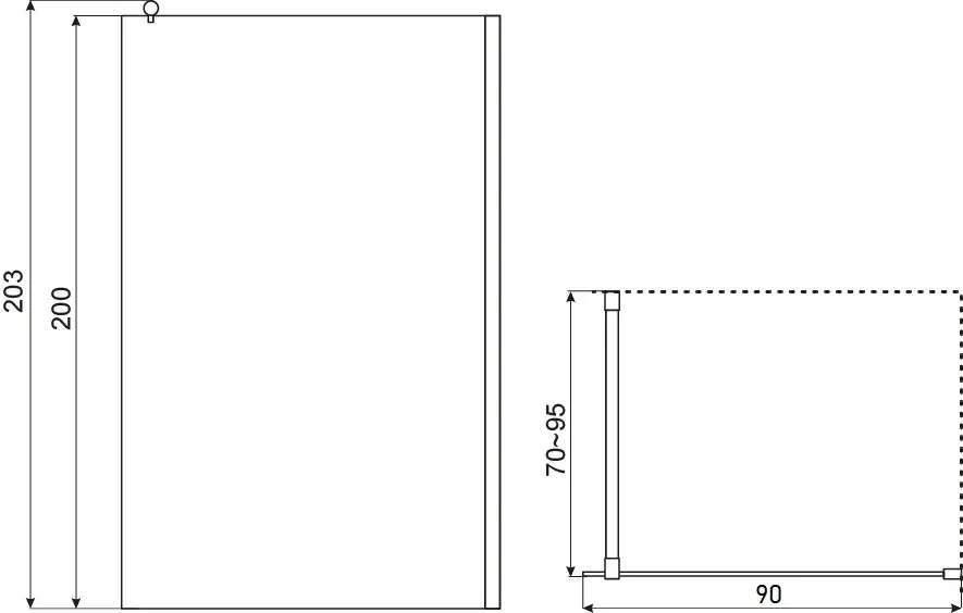 KERRA Sprchová stěna Alfa TR 90 cm Kabina Walk-In 5907548109705