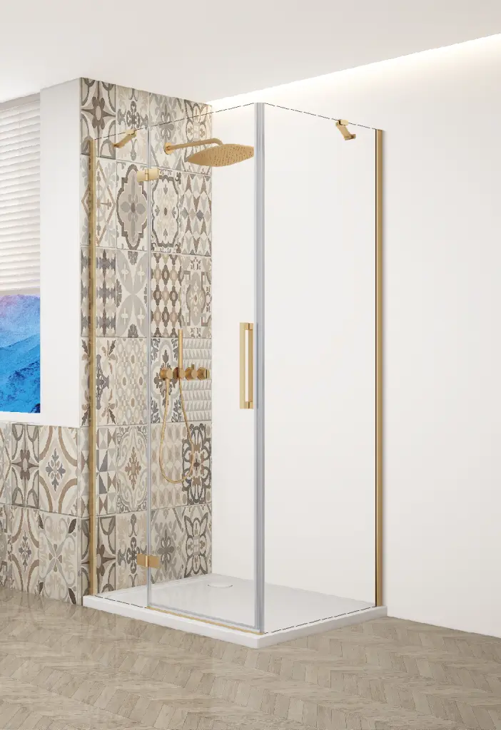GELCO TRINITY GOLD čtvercový kout 1200x1200 levý, čiré sklo, GT5612-12CL-G GT5612-12CL-G