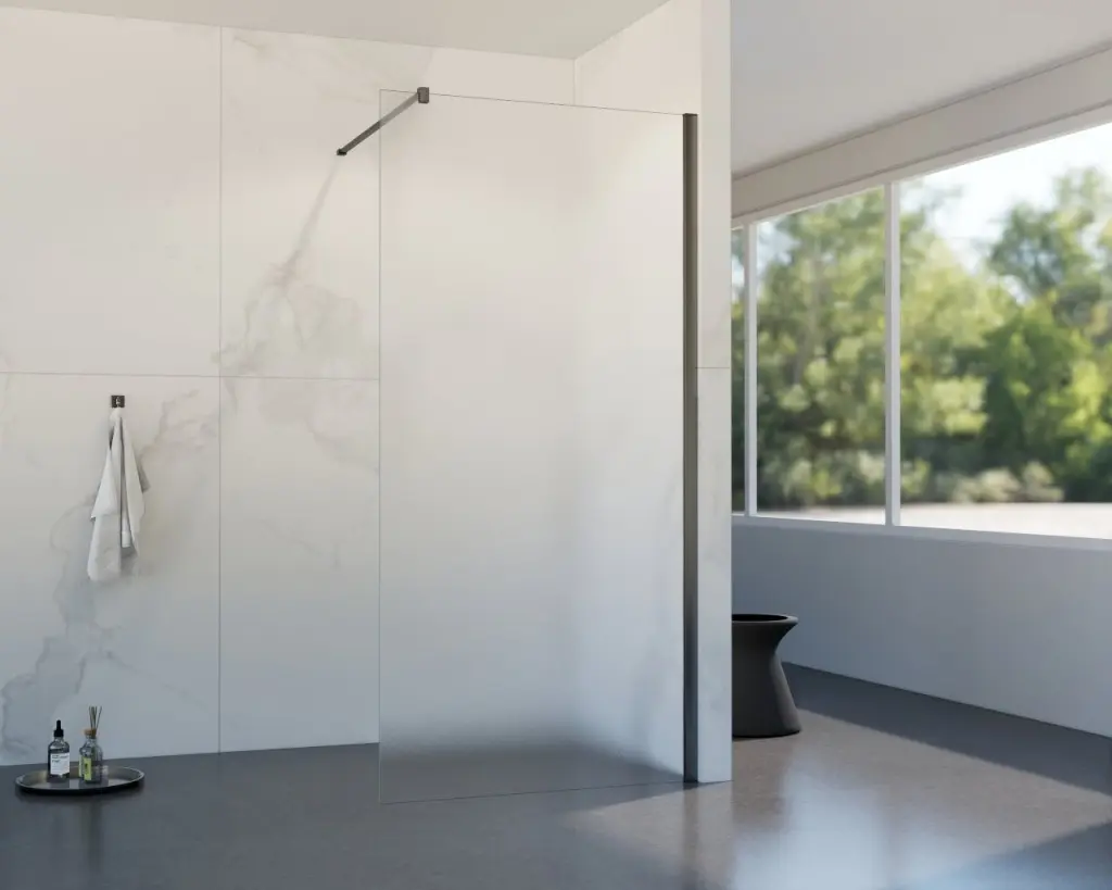 HOPA Walk-in sprchový kout LAGOS GRAFIT NEW 200 Barva rámu Grafit, Doplňky bez doplňku, Rozměr A 115, Rozměr C 200, Výplň Matné bezpečnostní sklo 8 mm BCLAGO115GFN2
